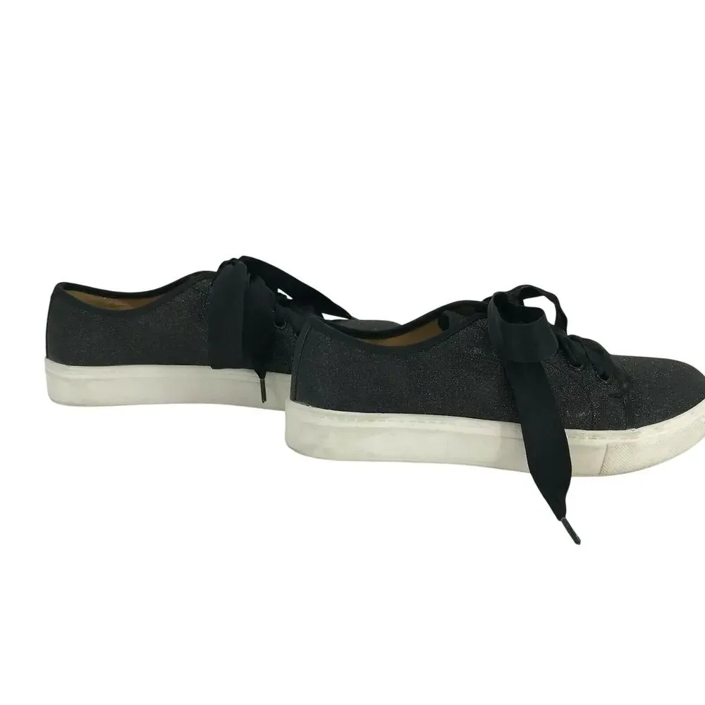 Dirty Laundry Women's Platform Sneakers Ribbon Lace Up Gray Black Size 7